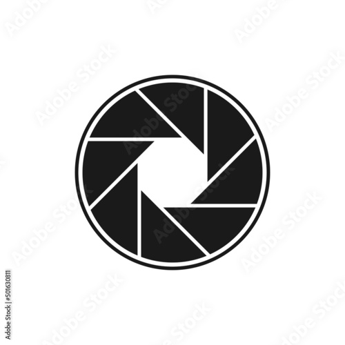Camera objective icon. Objective lens symbol isolated on white background. EPS10