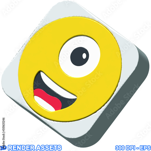 isolated 3d render Emoticon illustration for chat, design, infographic, message etc