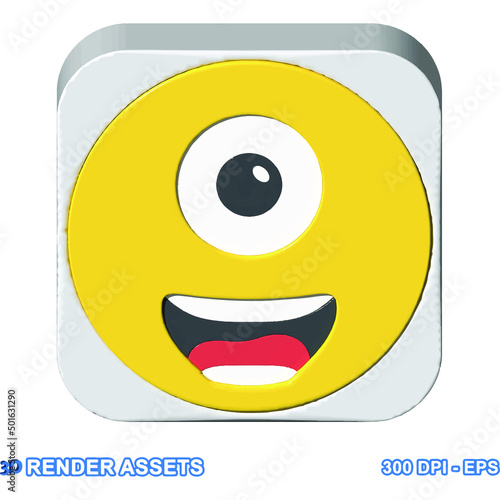 isolated 3d render Emoticon illustration for chat, design, infographic, message etc