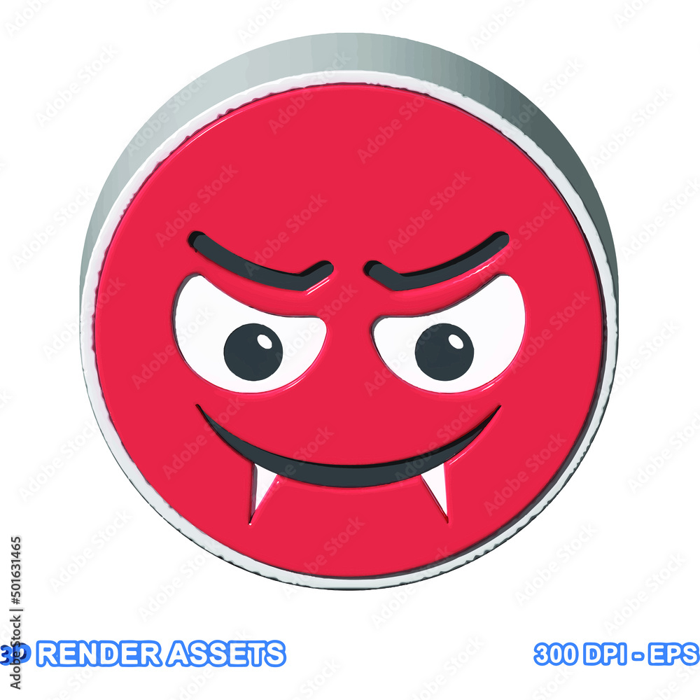 isolated 3d render Emoticon illustration for chat, design, infographic, message etc