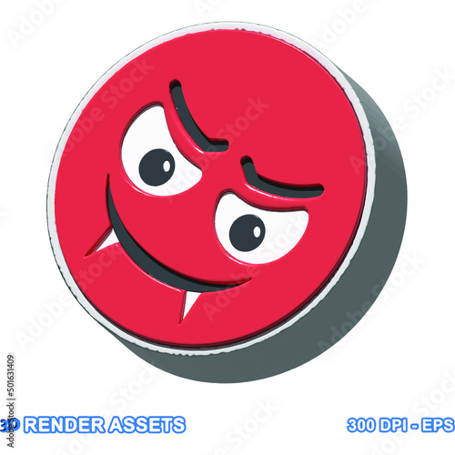 isolated 3d render Emoticon illustration for chat, design, infographic, message etc