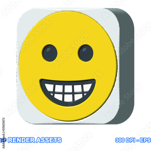 isolated 3d render Emoticon illustration for chat, design, infographic, message etc