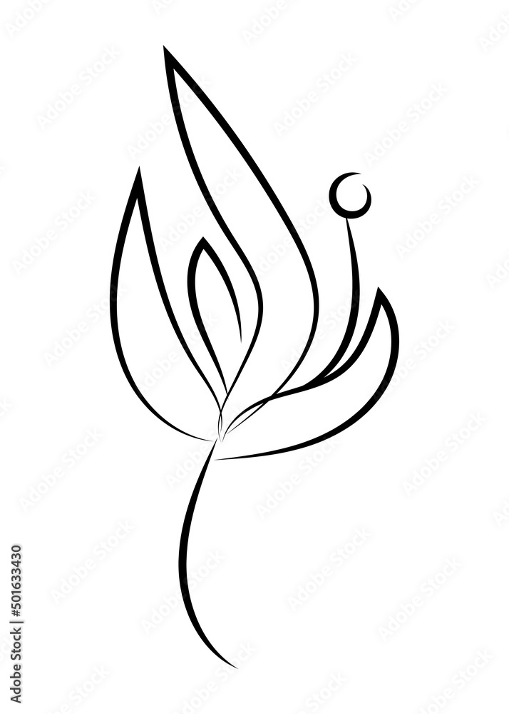 Abstract minimalistic tropical leaf in boho style and lines. Template, poster, banner, background. Vector illustration in a simple style Abstract minimalistic tropical leaf in boho style and lines. Template, poster, banner, background. Vector illustration in a simple style