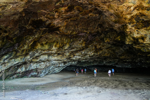 Maniniholo Dry Cave along the Kuhio Highway next to Haena Beach Park on the north shore of Kauai island in Hawaii, United States