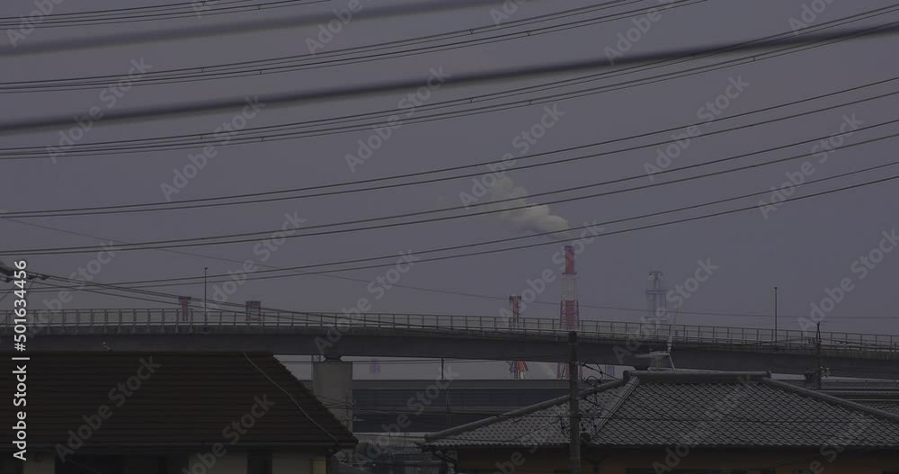 Factory at the industrial area in Yokkaichi Mie japan Factory at the industrial area in Yokkaichi Mie japan