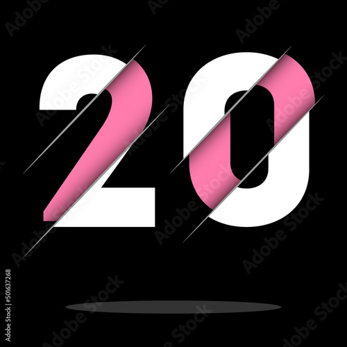 21 2 1 Number Logo Design with a Creative Cut and Black Circle Background. Creative logo design.