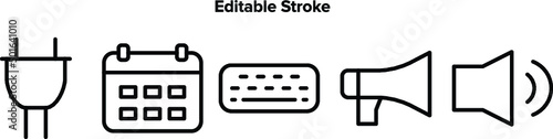 User interface line icons pack. Vector graphic illustration. Suitable for website design, logo, app, template, and UI.
