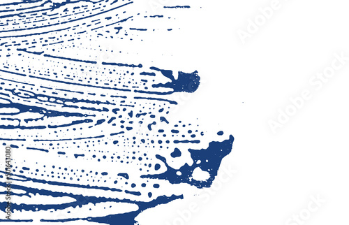 Grunge texture. Distress indigo rough trace. Divin