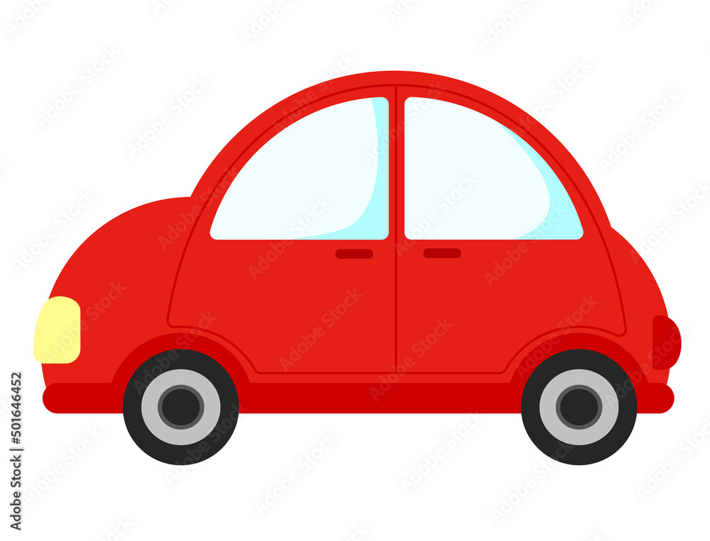 Flat Red Car Icon Clipart in Cartoon Graphic Vector Illustration Design Flat Red Car Icon Clipart in Cartoon Graphic Vector Illustration Design