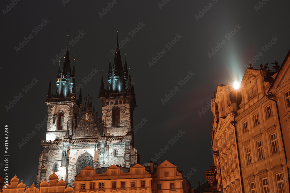Fototapeta premium Prague is a political, cultural, and economic hub of central Europe, with a rich history and Romanesque, Gothic, Renaissance and Baroque architecture. 