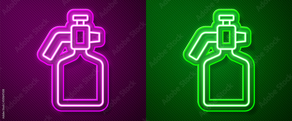 Glowing neon paint spray can icon isolated Vector Image