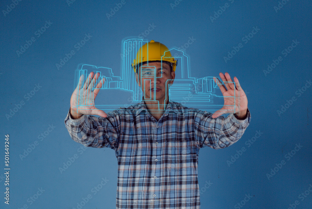 worker with helmet