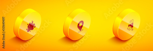 Set Isometric Paint spray, and Car painting icon. Vector