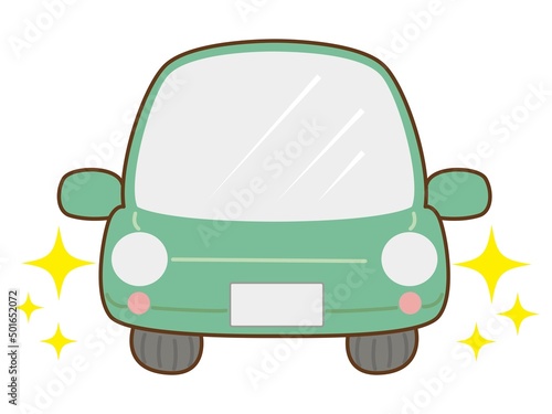ピカピカできれいな車のイラスト