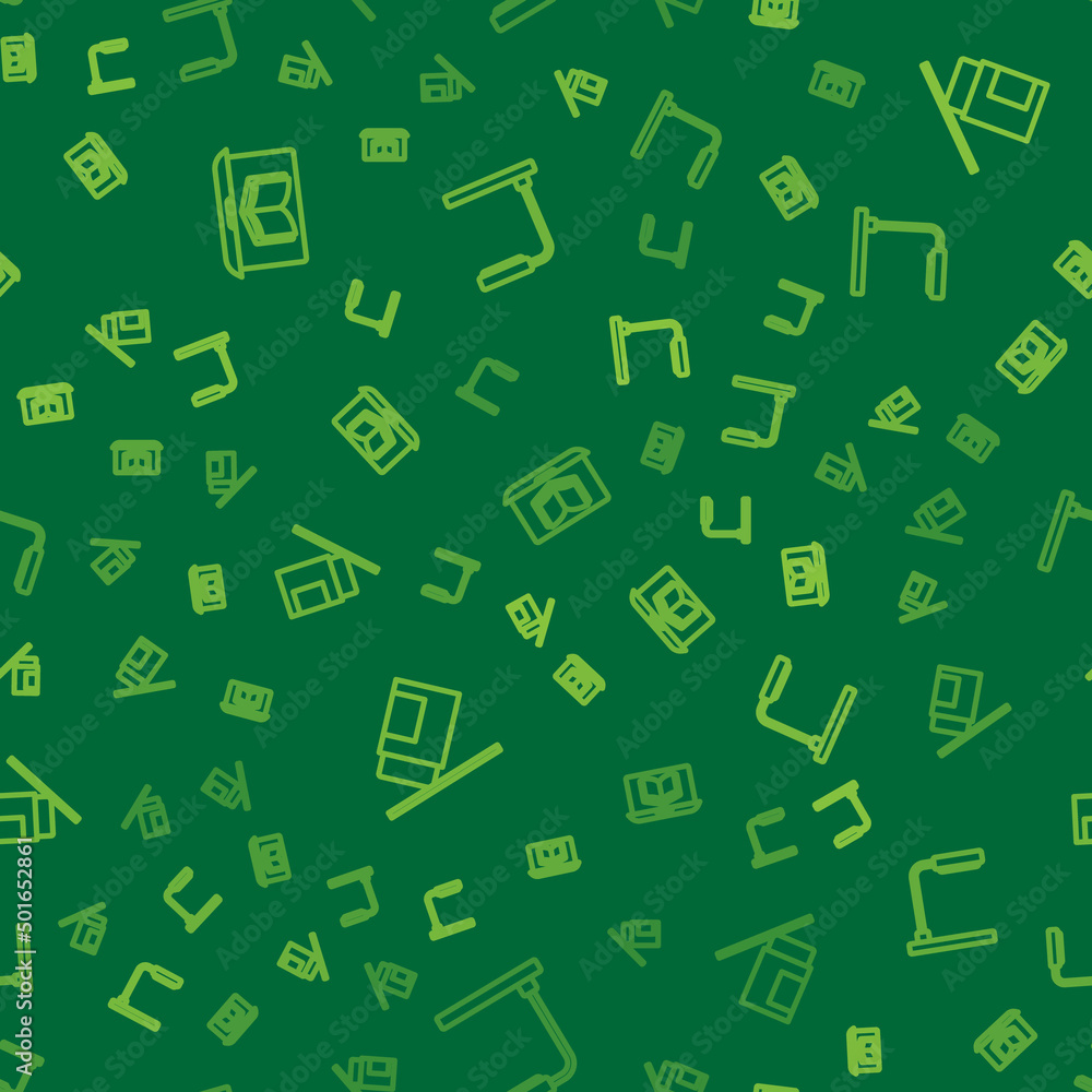 Set line Online class, Eraser or rubber and Table lamp on seamless pattern. Vector Set line Online class, Eraser or rubber and Table lamp on seamless pattern. Vector
