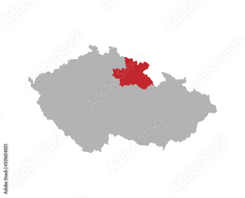 Czech map with Hradec Kralove region highlight