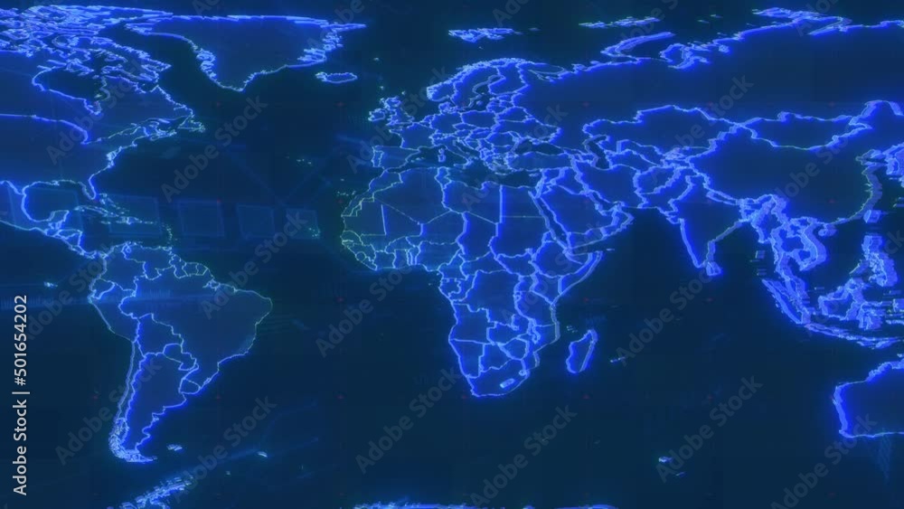 World Map Animation Video 3D animation of an world map and all the world's counrys. 4K animation ...