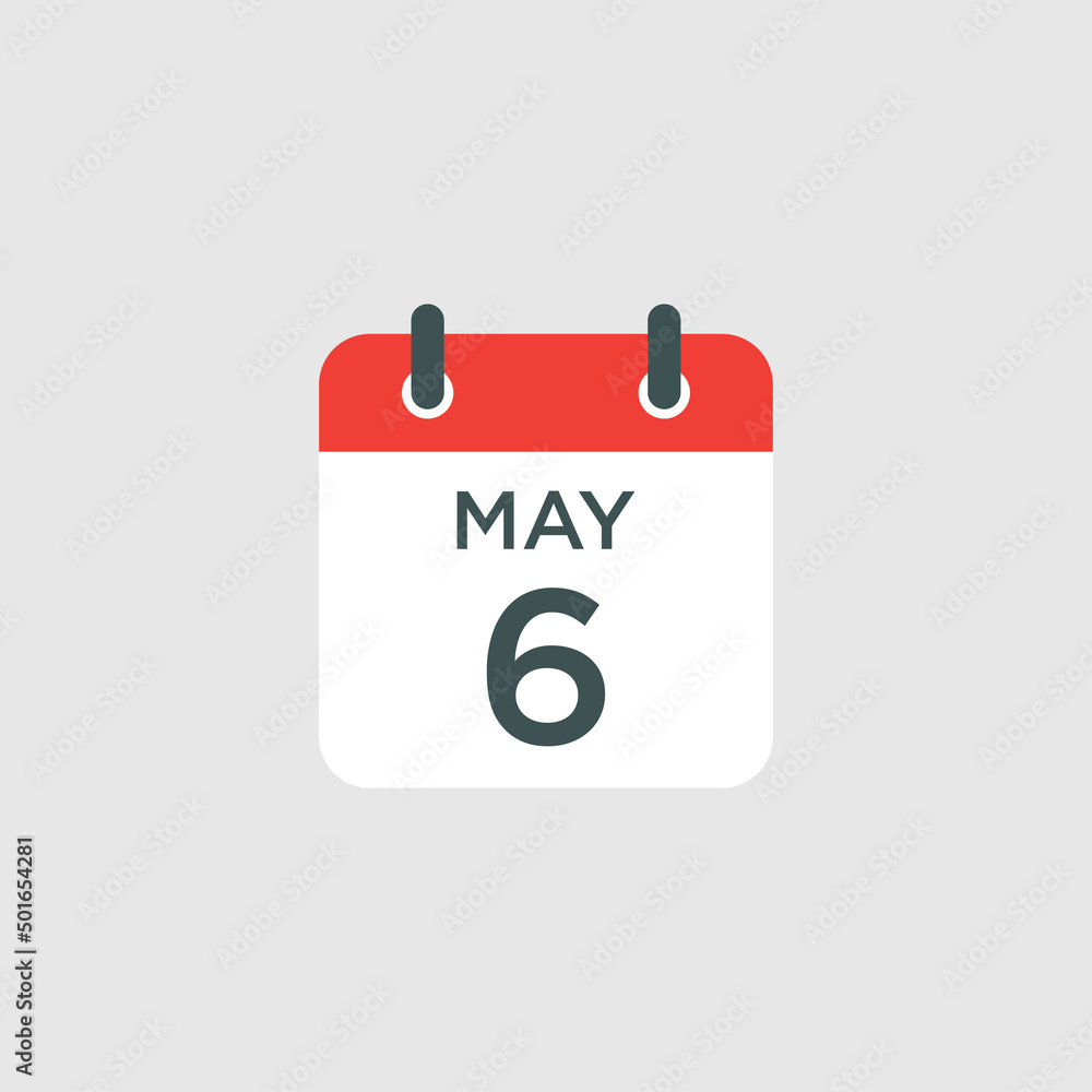 calendar - May 6 icon illustration isolated vector sign symbol