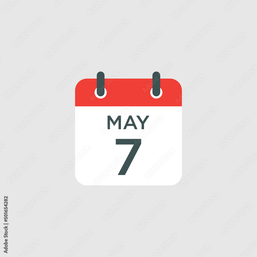 calendar - May 7 icon illustration isolated vector sign symbol calendar - May 7 icon illustration isolated vector sign symbol