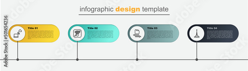 Set line Antenna, Transfer files, No Wi-Fi wireless internet and Network cloud connection. Business infographic template. Vector