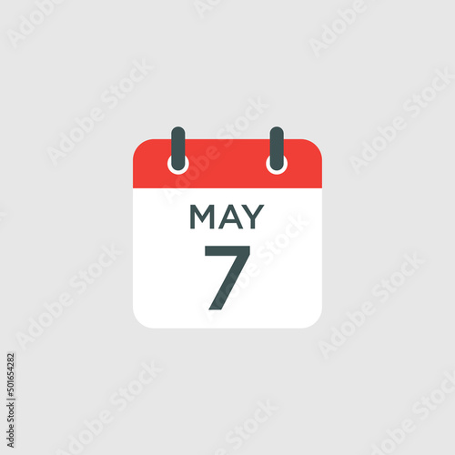 calendar - May 7 icon illustration isolated vector sign symbol