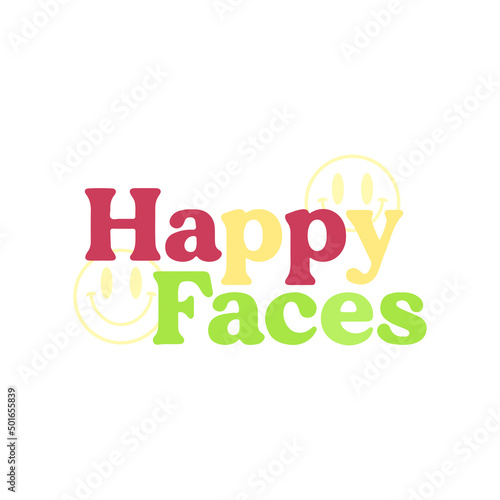 happy face writing vector  with concept