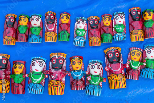 Dolls made of wood, handicraft on display during Handicraft Fair in Kolkata - the biggest handicrafts fair in Asia.