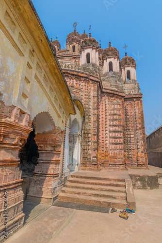 Lalji temple of Kalna, West Bengal, India - It is one of oldest temples of lord Krishna (a Hindu Gd) at Kalna with terracotta art works on the temple walls. photo