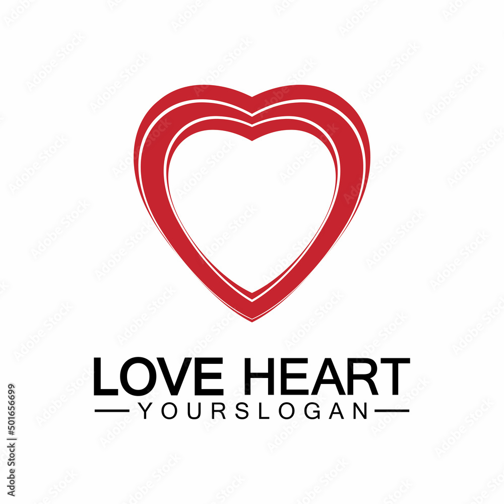  Love heart logo and symbol vector template