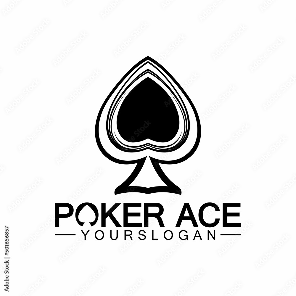 Fototapeta premium Poker Ace spade Logo Design for Casino Business, Gamble, Card Game, Speculate, etc-vector