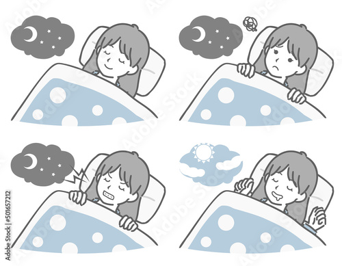 睡眠する女子学生