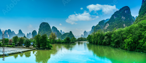 Green mountains and green waters in Guilin, Guangxi photo