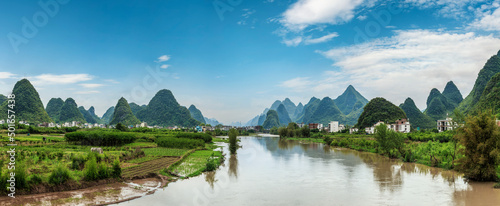 Green mountains and green waters in Guilin  Guangxi