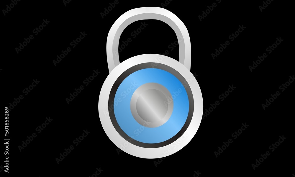 Realistic 3D locked blue swivel lock vector illustration Realistic 3D locked blue swivel lock vector illustration