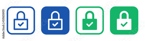 Lock icon set. Padlock symbol. Security system vector illustration.