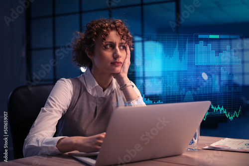 Young female broker buying ...