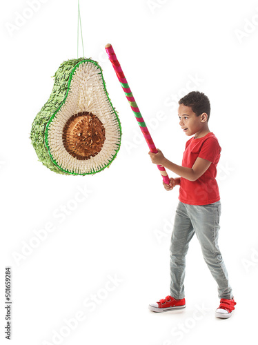 Little boy breaking Mexican...