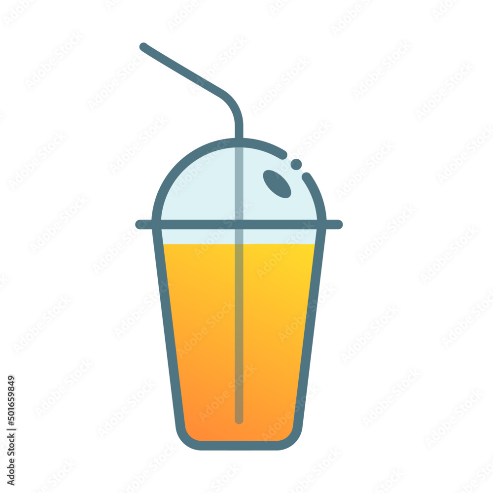 Cold drink plastic disposable cup Logo Icon pet beverage cup vector illustration 