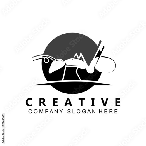 Ant Logo Design, Team and Compact Working Animals vector illustration