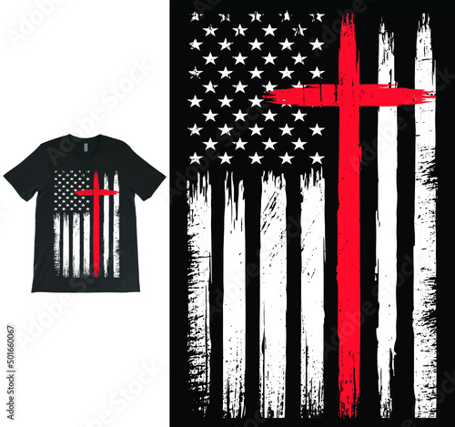 Fotografie, Tablou Jesus Distressed American Flag Printable Vector T-Shirt Design, Christian Shirt, Jesus T-shirt, USA Flag T-shirt