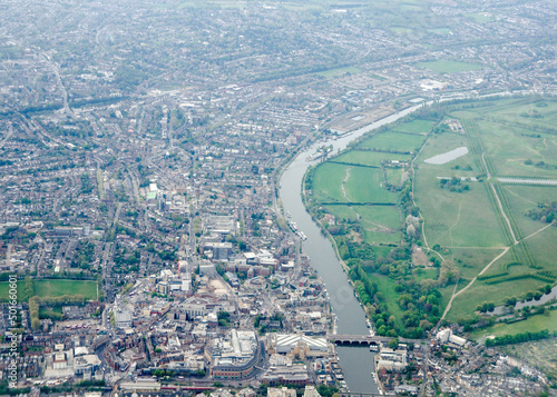 Aerial view of Kingston-Upon-Thames town centre