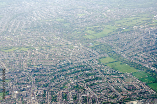 Aerial view across Berrylands, Surbiton and Tolworth - South West London