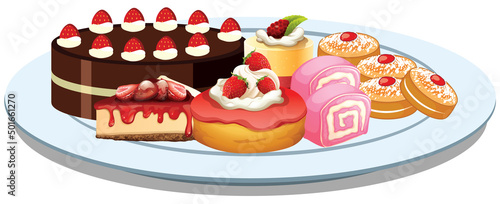 Sweet bakery dessert with strawberry