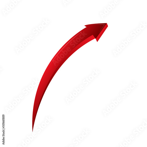 Red long 3d arrow sign vector Illustration