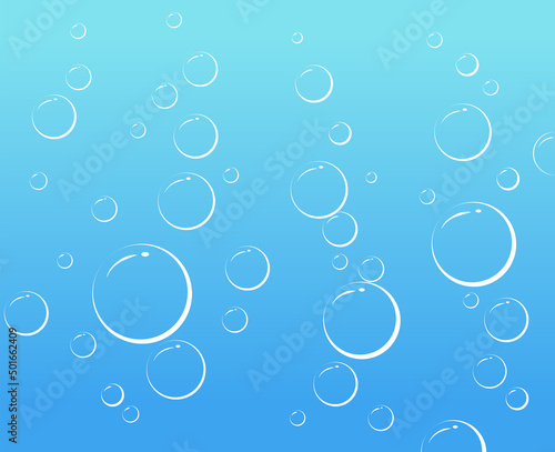 Seamless bubbles. Underwater sparkling oxygen. Soap bubbles Vector illustration