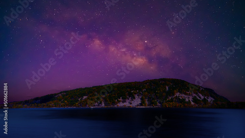 Milky Way at night in autumn , 