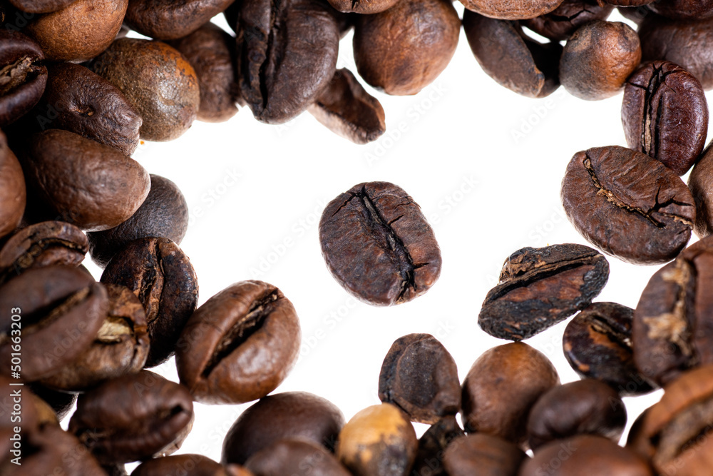 Fototapeta premium Close up view of coffee beans