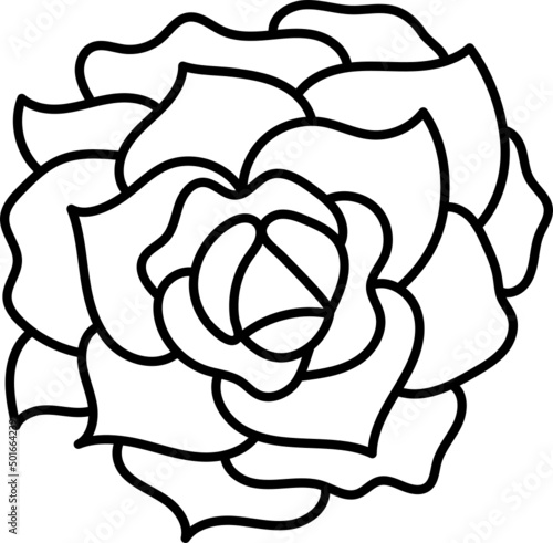 rose doodle hand drawing icon
