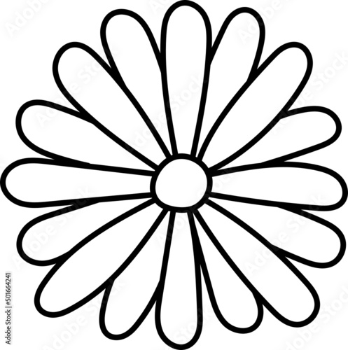 daisy doodle hand drawing icon