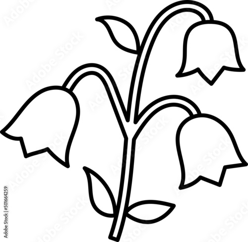 bluebell doodle hand drawing icon